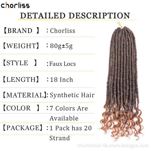 Excellent 18 Inch Cheap Price Wholesale Soft New Wave Synthetic Hair for Crochet Braids Curly Wave Faux Locs Crochet Extensions